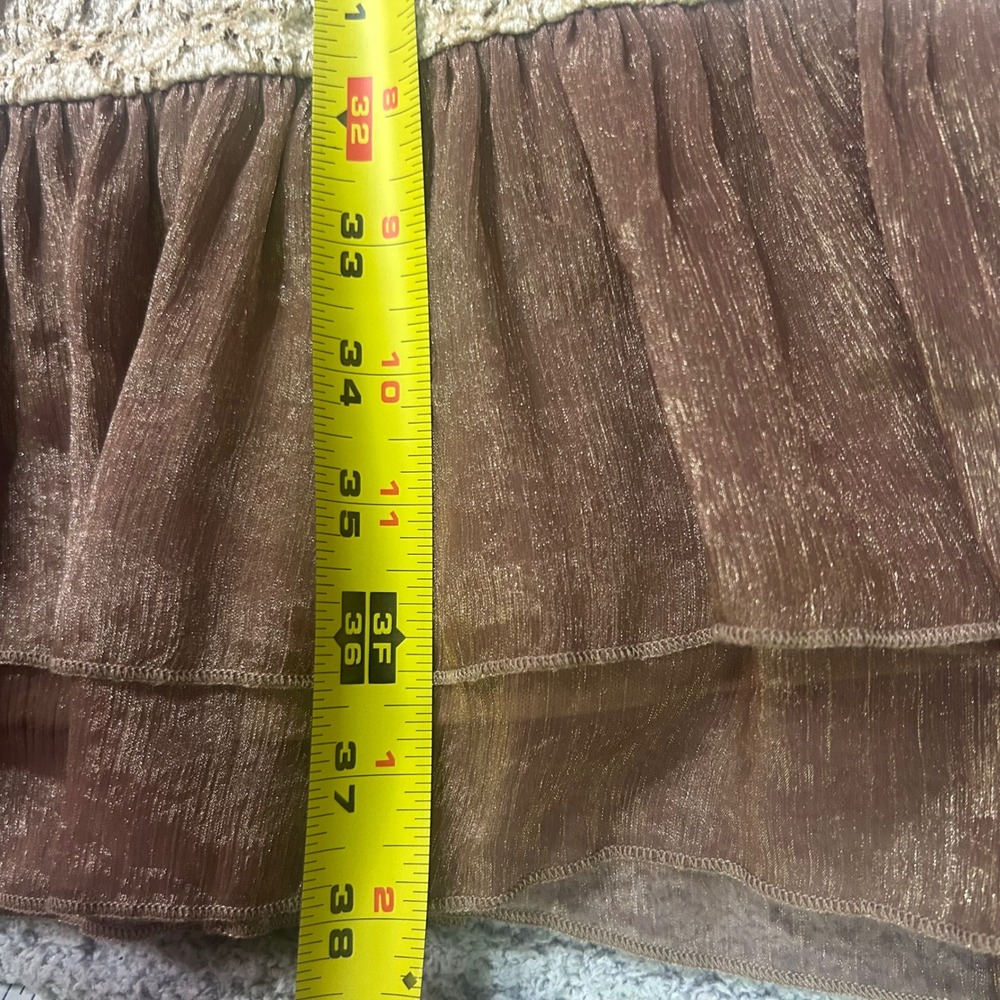 Altar'd State Dress Crochet Lace Ruffle 2XL Brown Fairycore Y2K Cottagecore Boho - Picture 5 of 8
